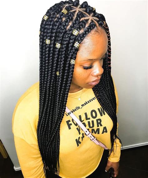 Triangle Braids Taking Your Box Braids To The Next Level Box Braids Styling Box Braids