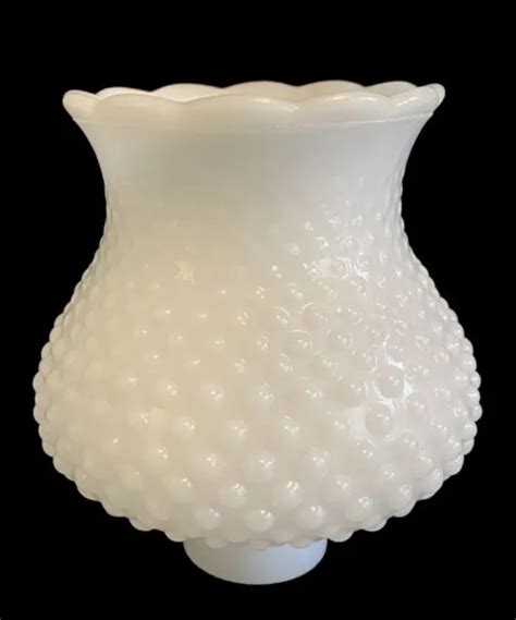VINTAGE WHITE HOBNAIL Milk Glass 5 Shade Globe Hurricane Oil Lamp 1 5
