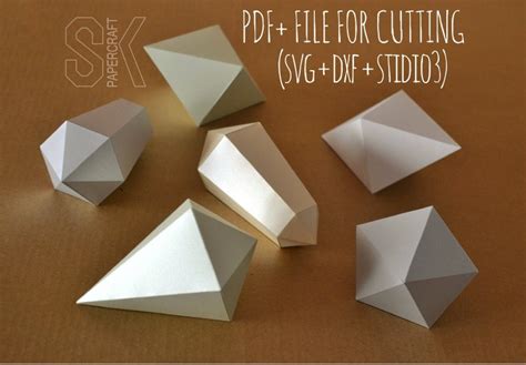 Papercraft Diamonds Paper Cristals Set Files Pfd Files Etsy