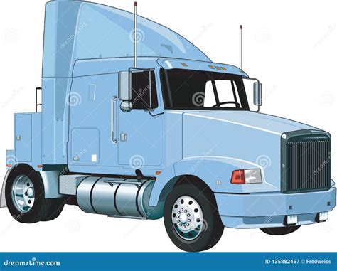 Tractor Trailer Vector Illustration Stock Vector Illustration Of