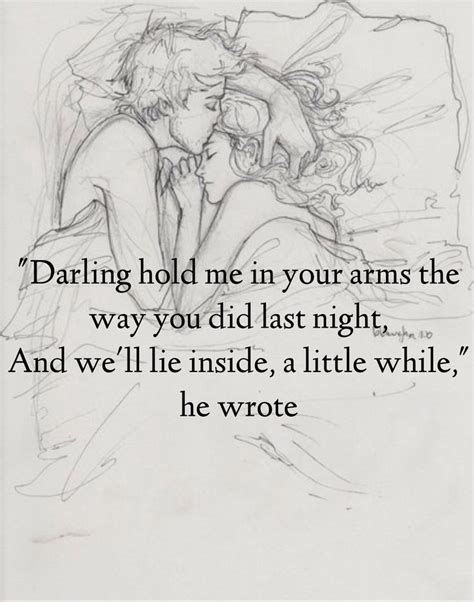 A Drawing Of Two People Laying In Bed With The Words Daring Hold Me In Your Arms The Way You