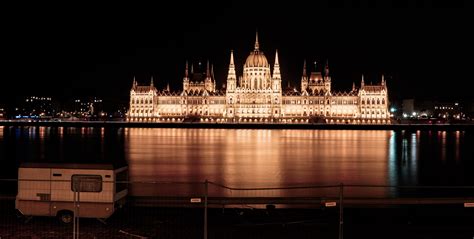 Night Cityscape Hungarian Parliament Building Budapest