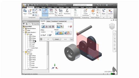Autodesk Inventor Training Tutorial Assembly Mate Constraint Youtube