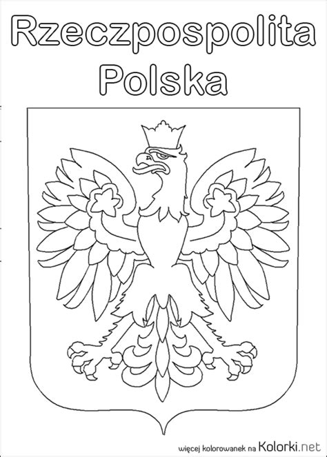Kolorowanka Polska Godło Orzeł święto 3 Maja Konstytucja