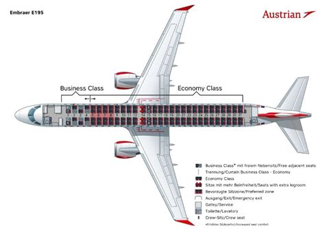 Austrian Airlines Embraer 195 Seating Plan Airlines Fleet Frankfurt