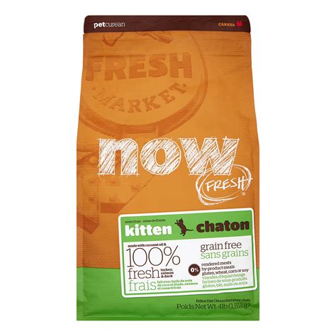 Petcurean Now Fresh Grain Free Kitten Recipe Dry Cat Food 4 Lb