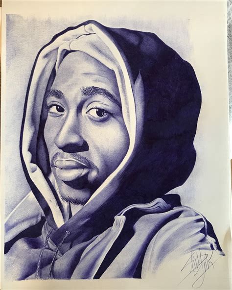 Tupac 2pac Rap Art Music Drawing Sketch Portrait Celebrity