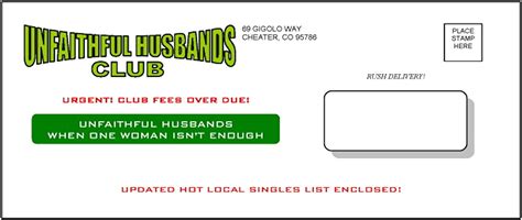 Amazon Com Unfaithful Husbands Club Prank Envelope Business