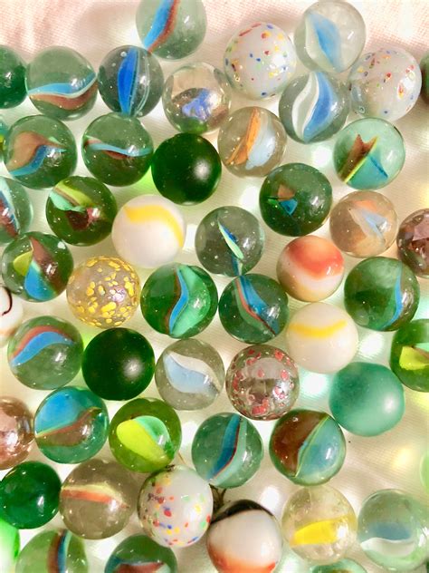 Vintage Glass Marbles Lot Of 268 Colorful Glass Marbles