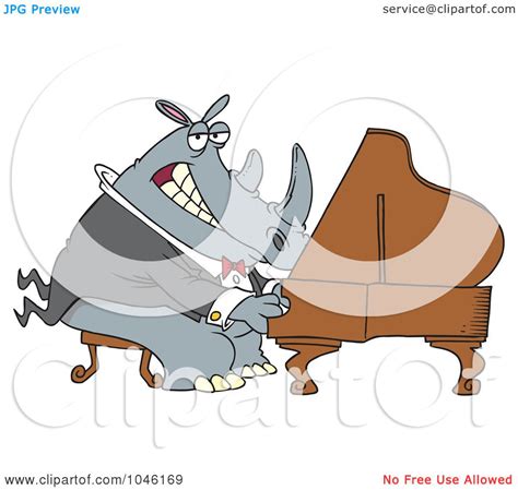 Royalty Free Rf Clip Art Illustration Of A Cartoon Rhino