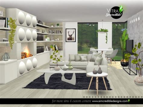 The Sims Resource Vitra Living Room By Simcredible Sims 4 Downloads