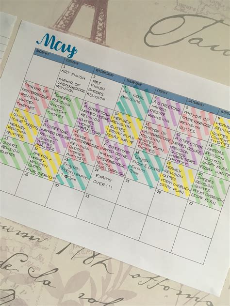 12 Revision Timetable Templates That Are Pretty And Practical 8cd
