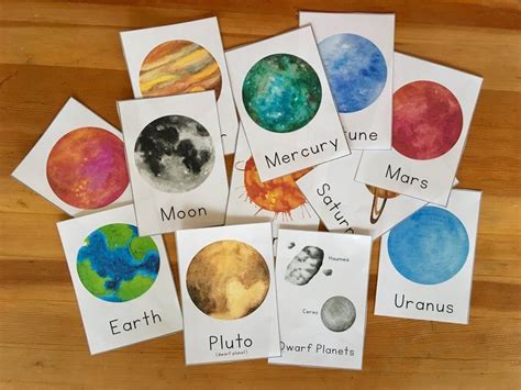 Love These Solar System Learning Cards Planet Flash Cards Stem