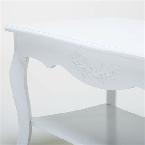 Vintage console table shabby chic sideboard white hallway storage shelf drawers. Wood Shabby Chic Cottage Coffee Table w/Bottom Shelf ...