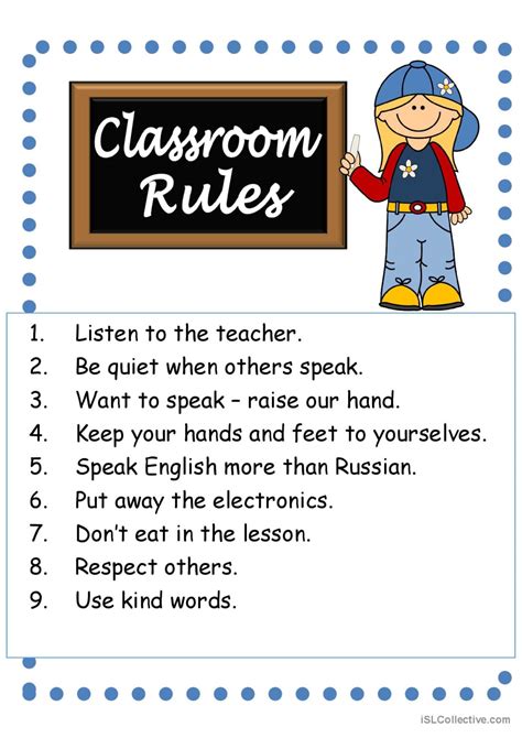 Classroom Rules English Esl Worksheets Pdf And Doc