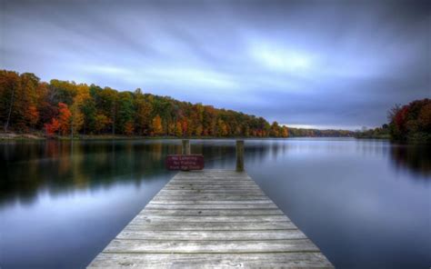 Nature Landscapes Lakes Water Reflection Dock Pier Shore Hdr Trees
