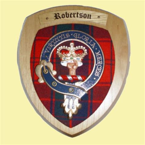 Robertson Clan Crest Tartan 7 X 8 Woodcarver Wooden Wall Plaque For