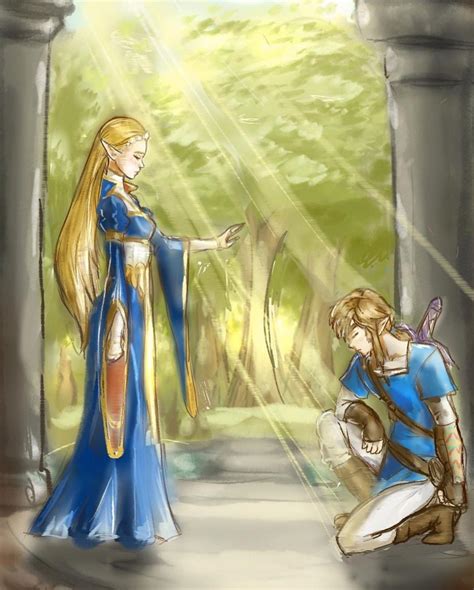 Legend Of Zelda Breath Of The Wild Art Princess Zelda And Link