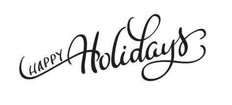 Vector Text Happy Holidays On White Background Calligraphy Lettering