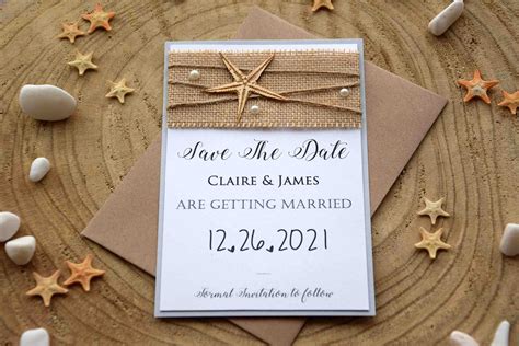 Destination Wedding Save The Dates Starfish Save The Date Cards