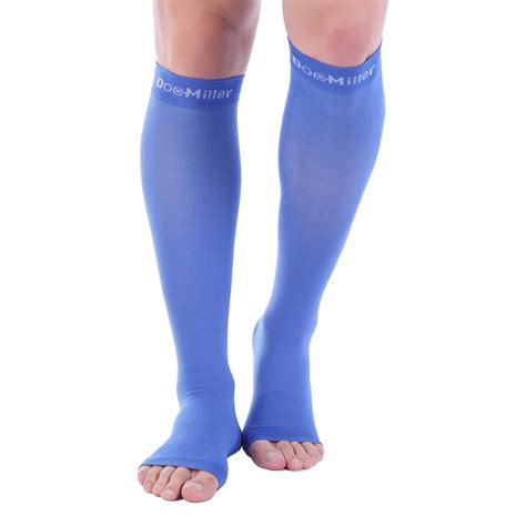 Open Toe Compression Socks 30 40 Mmhg Blue By Doc Miller