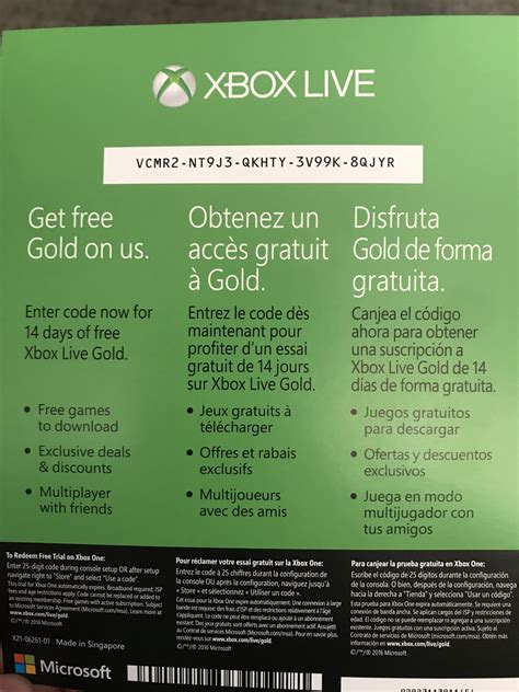 Xbox Live Gold 14 Day Trial Xbox