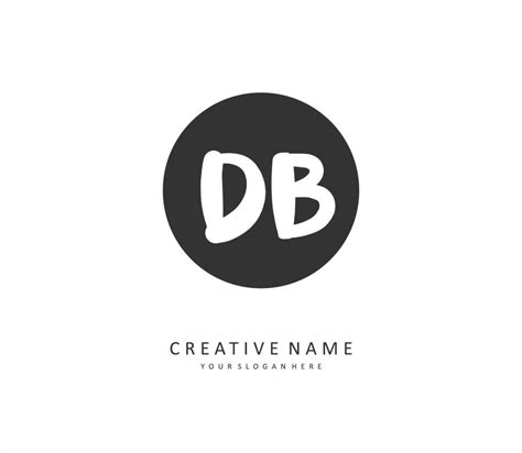 D B Db Initial Letter Handwriting And Signature Logo A Concept Handwriting Initial Logo With