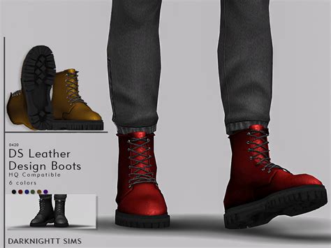 The Sims Resource Ds Leather Design Boots
