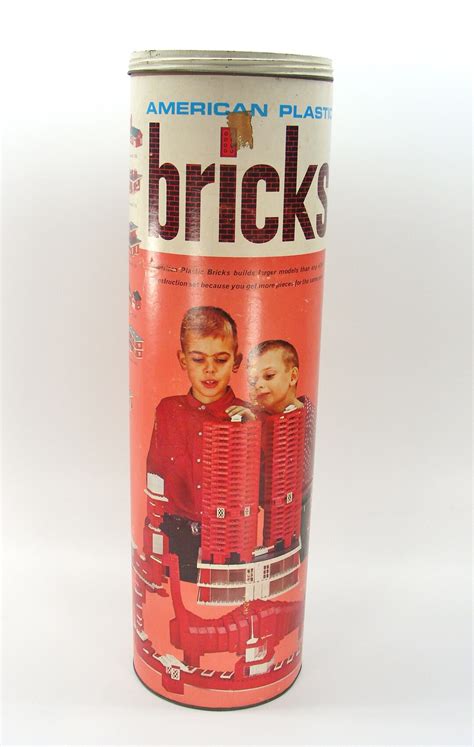 American Plastic Bricks By Elgo Building Blocks Toy S No Pieces Canister Etsy