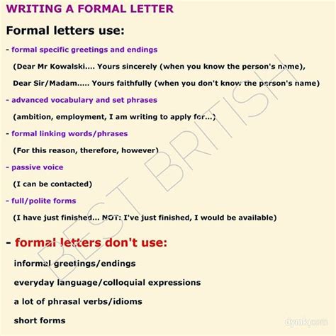 writing  formal letter language convention  grammar