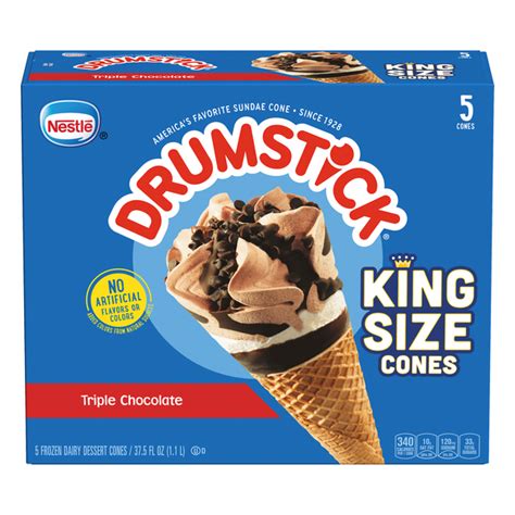 Save On Nestle Drumstick Ice Cream Cones Triple Chocolate King Size 5