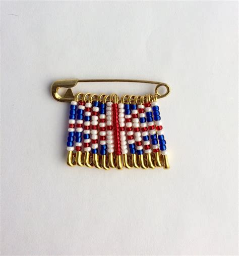 Great Britain Beaded Flag Pin Uk Flag British Flag Pin Etsy Safety