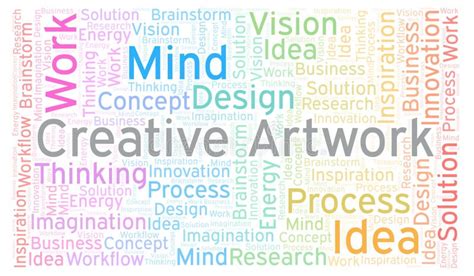 Creative Artwork Word Cloud Made With Text Only Stock Illustration