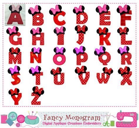 Minnie Monogram A Z Applique Minnie Letters Applique Minnie Fonts