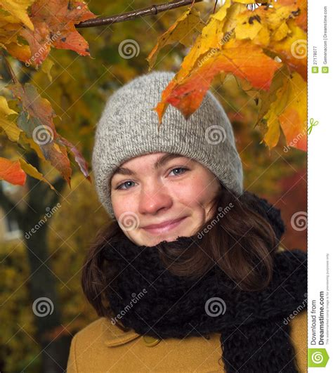 Autumn Girl Stock Image Image Of Branch Heat Colored 27178077