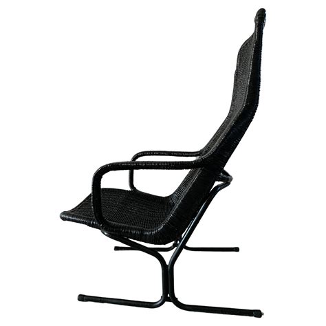 Dirk Van Sliedregt High Back Woven Rattan Lounge Chair At 1stdibs