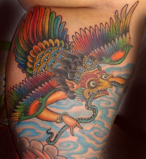 Garuda tattoo by Jason Lambert ศลปะ