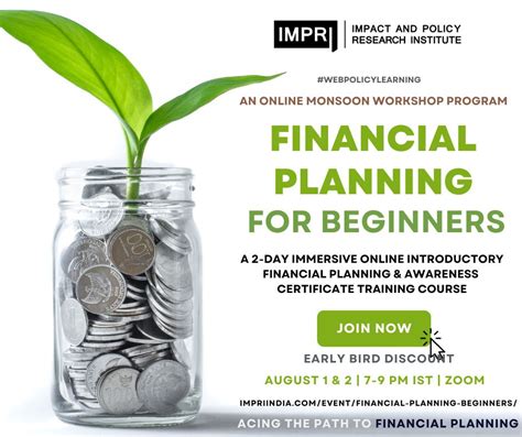 Financial Planning For Beginners Impri Impact And Policy Research