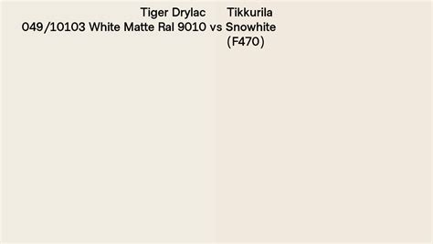 Tiger Drylac White Matte Ral Vs Tikkurila Snowhite F