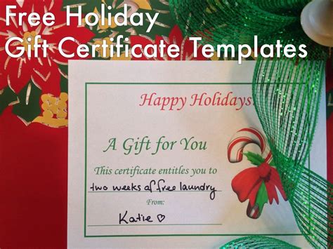 holiday gift certificates templates  print hubpages