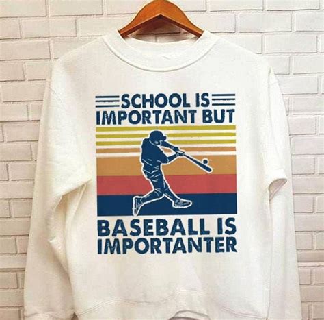 School Is Important But Baseball Is Importanter Unisex Etsy Long