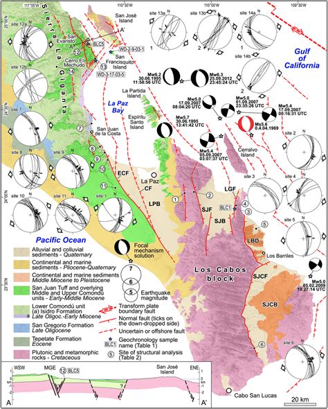 simplified geological map of southern baja california peninsula download scientific diagram