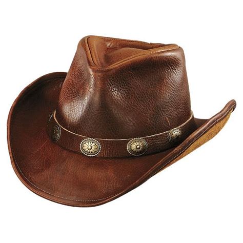 Henschel Weekend Walker Leather Hat With Concho Leather Hat Band