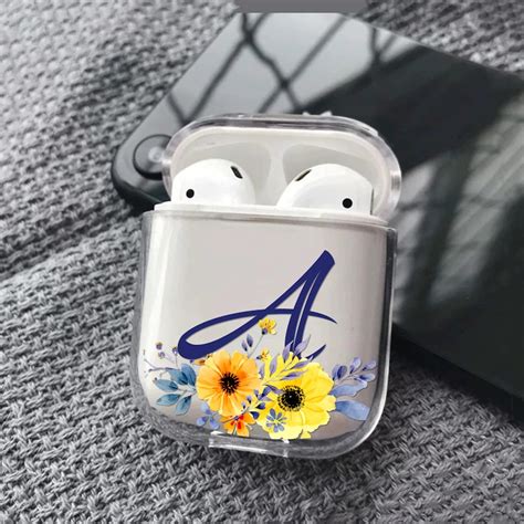 Custom Airpod Case Sunflower Named Initials Airpods Pro Case Etsy