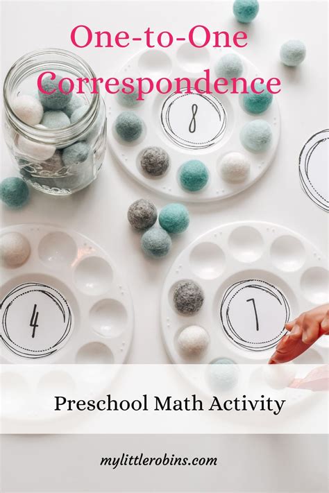 One To One Correspondence Preschool Math Activity My Little Robins In