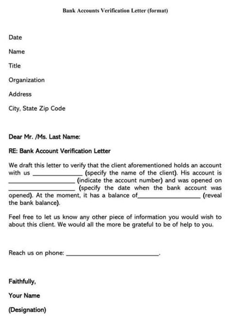 You can follow these sample application letter to the bank manager for the opening of a bank account of your company employees, managers, executives, and teachers. Bank Account Verification Letter (Samples & Templates)