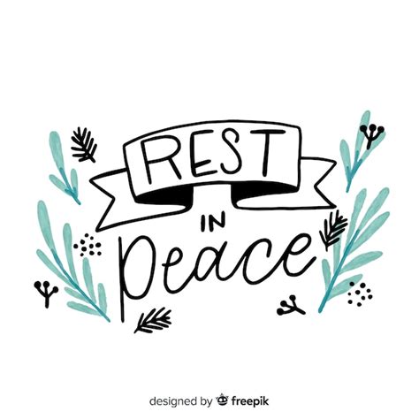 Free Vector | Rest in peace lettering