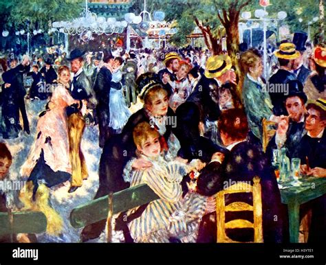 Painting Titled Bal Du Moulin De La Galette By Pierre Auguste Renoir