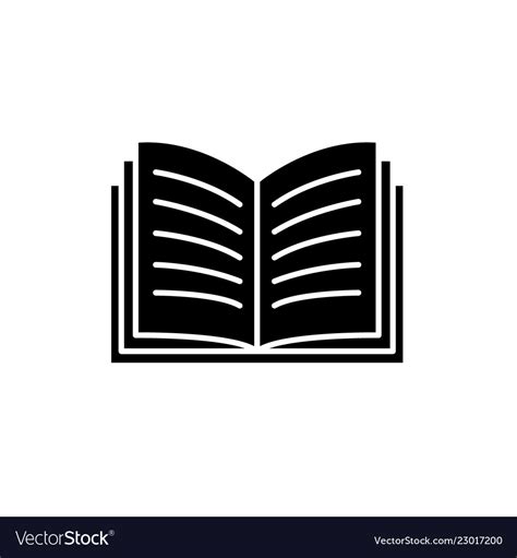 Open Book Black Icon Sign On Isolated Royalty Free Vector