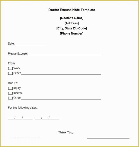 Free Fake Doctors Note Template Download Of Simple Doctor Note Template